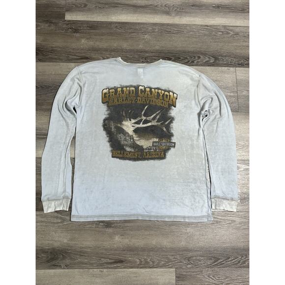 Harley Davidson Grand Canyon Thermal Long Sleeve Shirt Y2K Skater - Men’s XL - Picture 8 of 10
